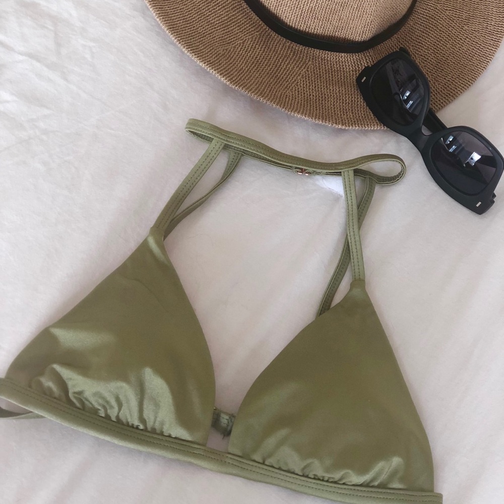 Light green Choker bikini top